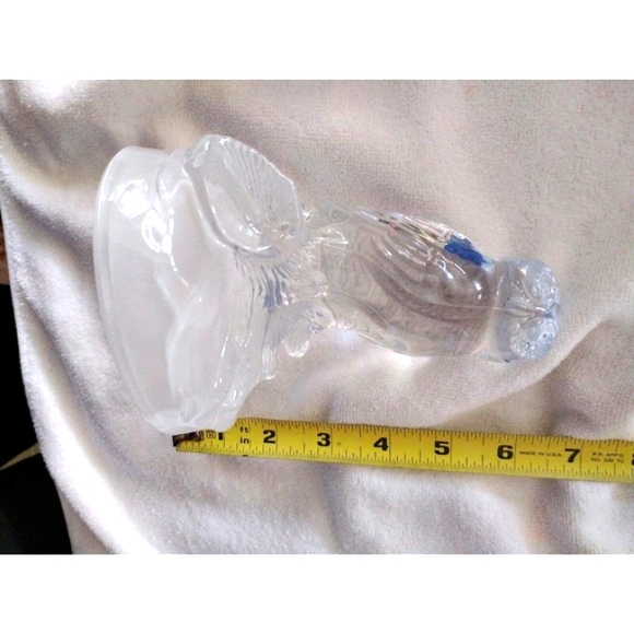 3 pc OWL Crystal D’Arques Figurine Sitting on log 2 CRYSTAL Candle Sticks BUNDLE - Picture 10 of 13